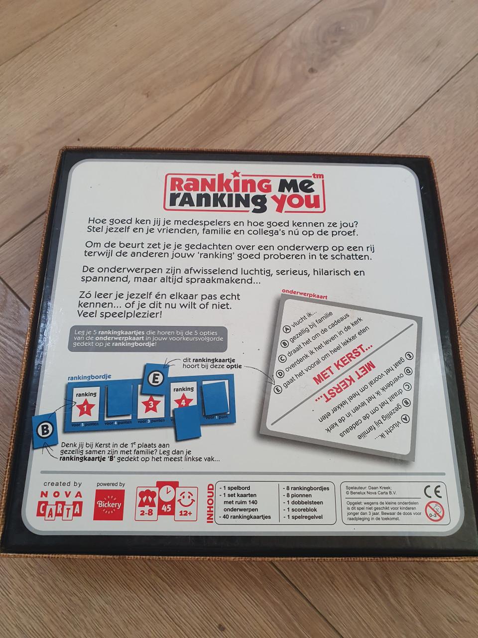 Ranking Me Ranking You bordspel – partyspel – gezellig