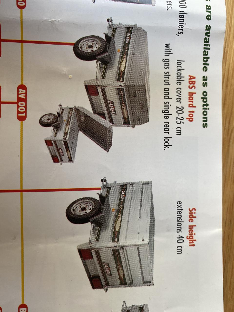 Erde bagagewagen met ABS hardtop en zijverlaging