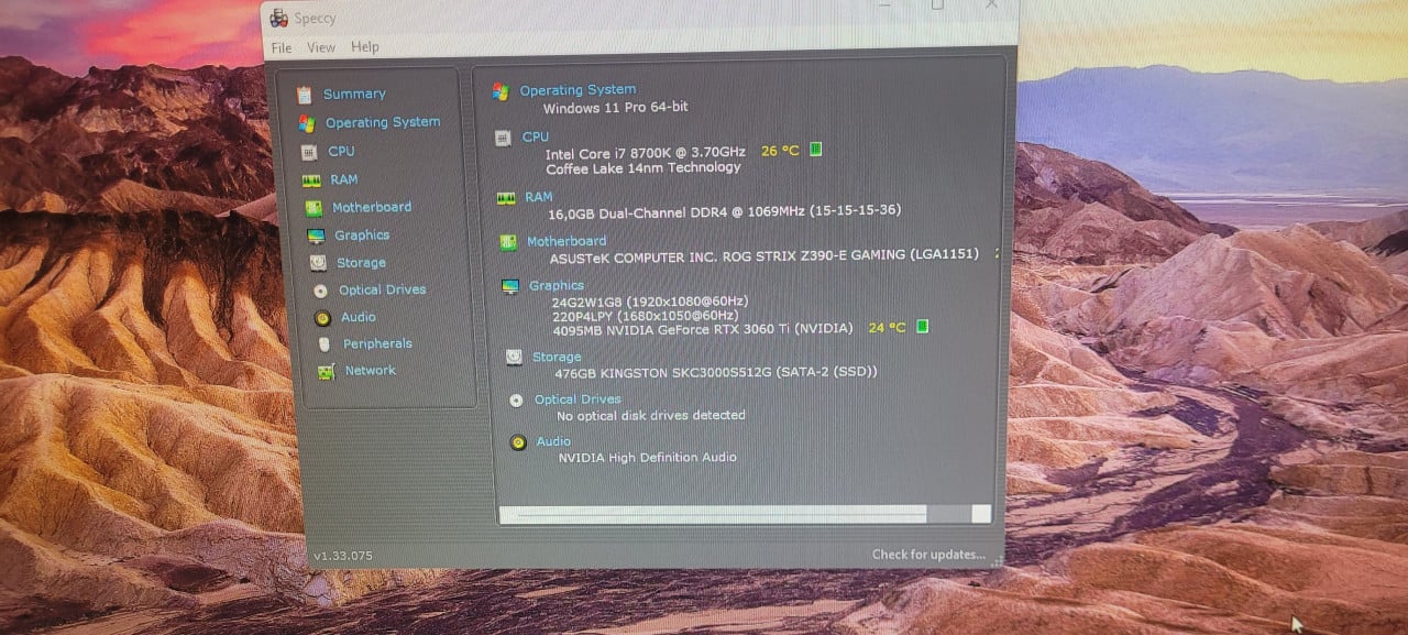 Refurbished Gaming PC i7-8700K/RTX 3060Ti WiFi