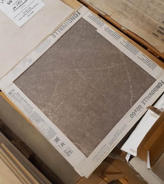 TSZ1163 ca 7,56 m² natuursteenlook tegels, 60x60 cm, grijs, van 64,95 voor