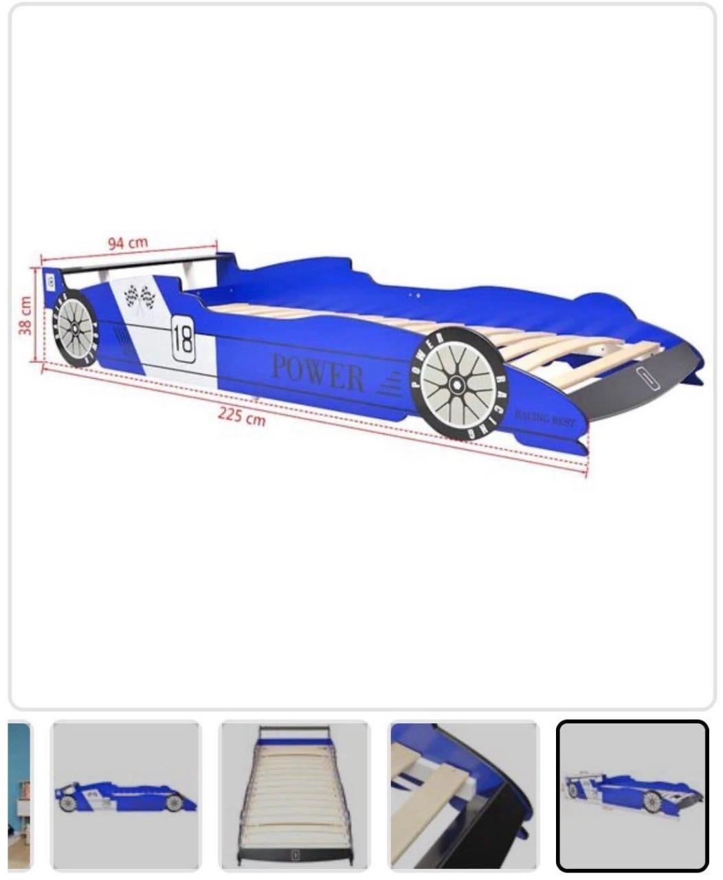 Race auto kinderbed met led verlichting.