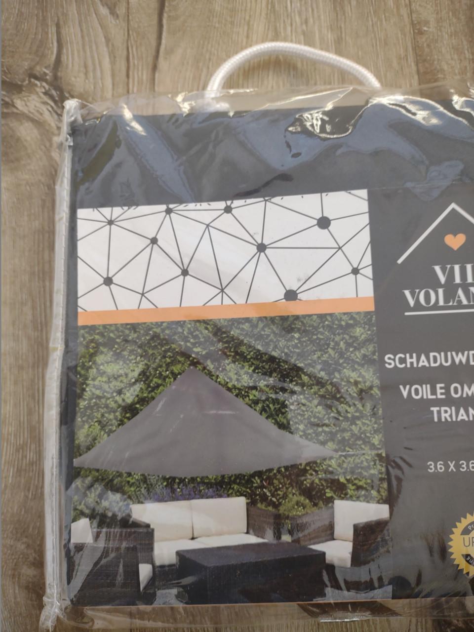 Prachtig nieuw antraciet schaduwdoek, 3,6x3,6x3,6 cm. Doek.