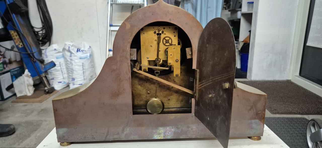 Pendule klok van messing