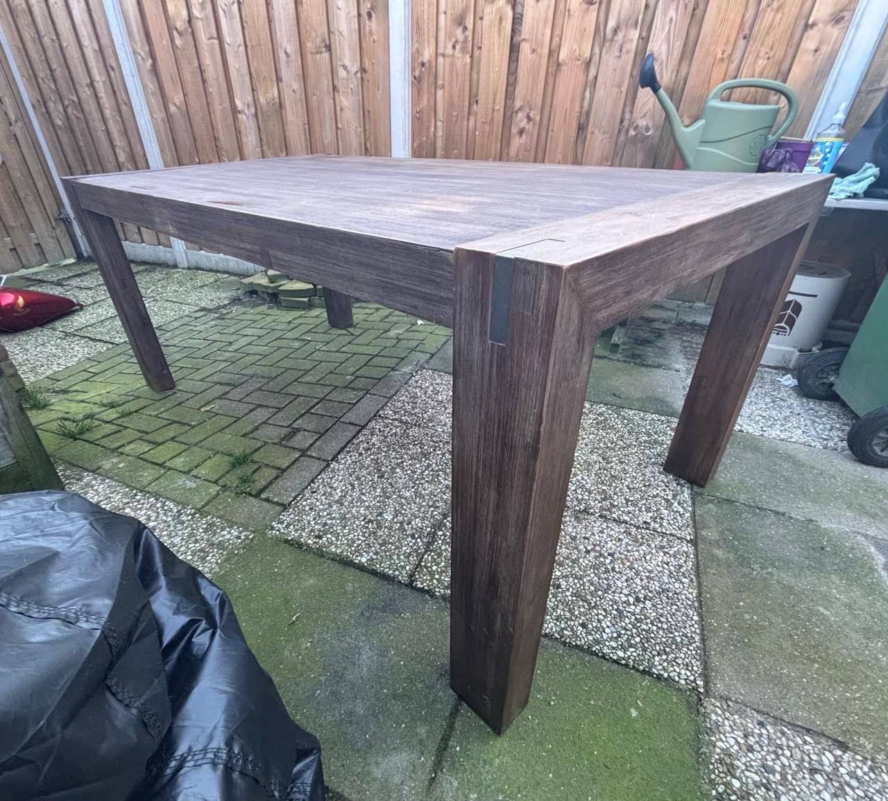 Houten eetkamer tafel (groot) LxBxH 190x100x78