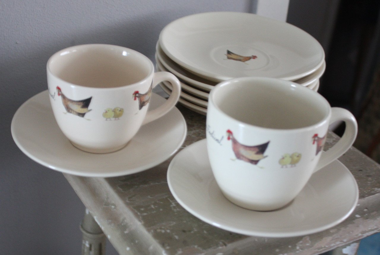 Servies onderdelen kippen van jet
