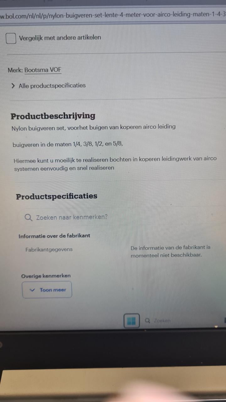 Buigveer airco of zachtkopere leiding