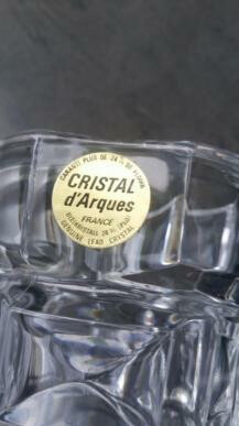 Leuke prachtige dikke vintage kristallen vaas ( Frankrijk) jaren 70.....