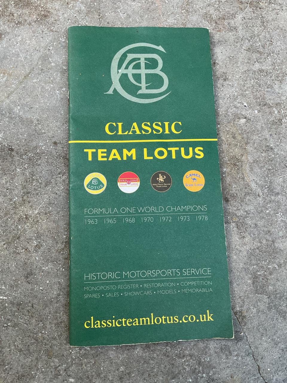 Classic Team Lotus boekje
