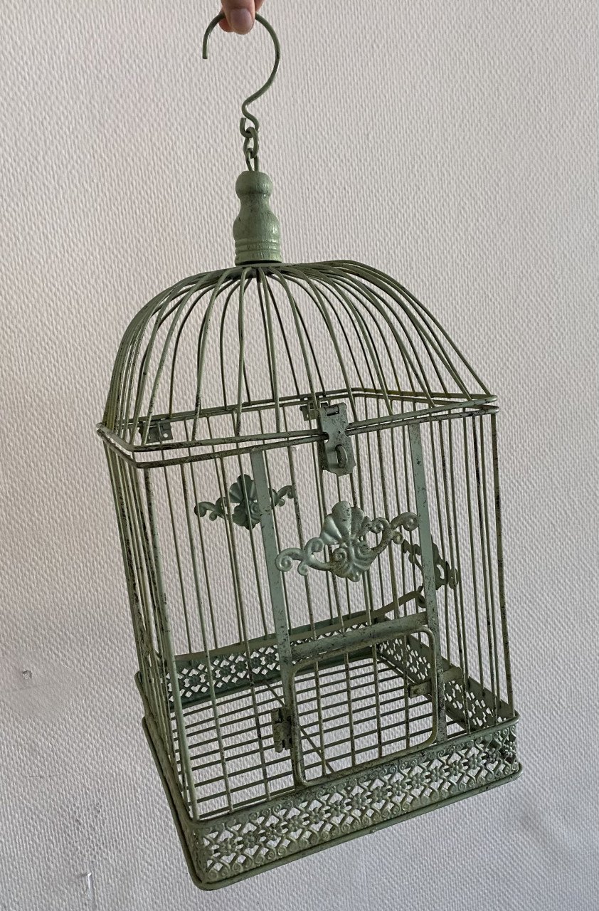 Vintage vogelkooi groen