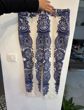 Broek blauw wit van de Zara maat 40