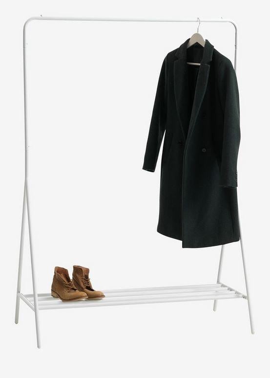 Stalen kledingrek, wit, poedergecoat, stevig, 110 x 155 x 50, top staat