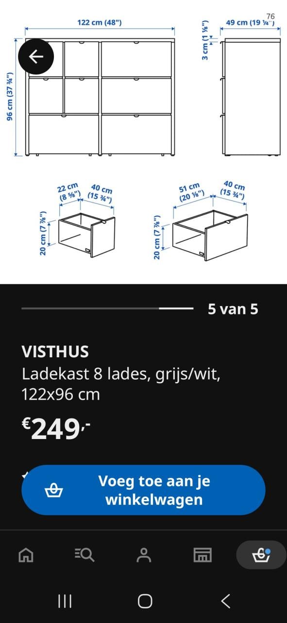 2x Ikea Visthus ladekasten