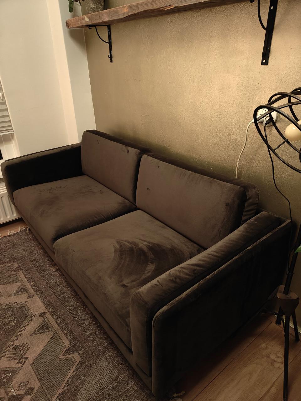 Bank 2,5 zits donkergroen fluweel Woood