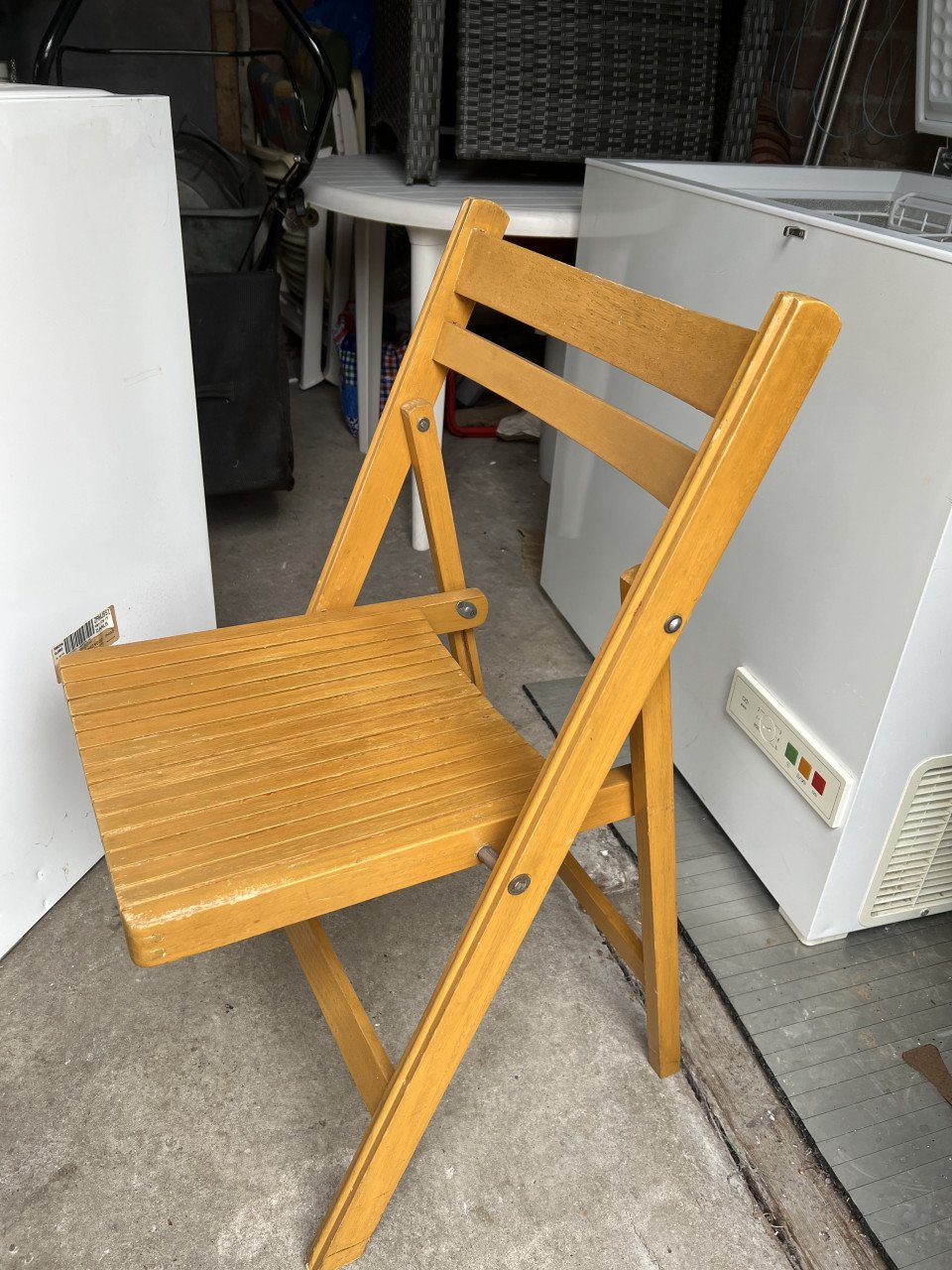 Vintage houten klapstoel jaren 60 als nieuw