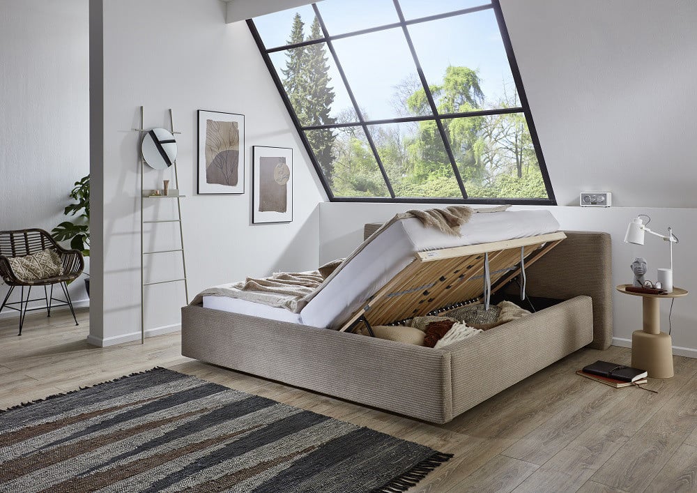 Design bed Claudia 160 of 180 x 200 cm met opbergruimte