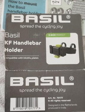 Basil KlickFix stuurhouder, zgan - €5