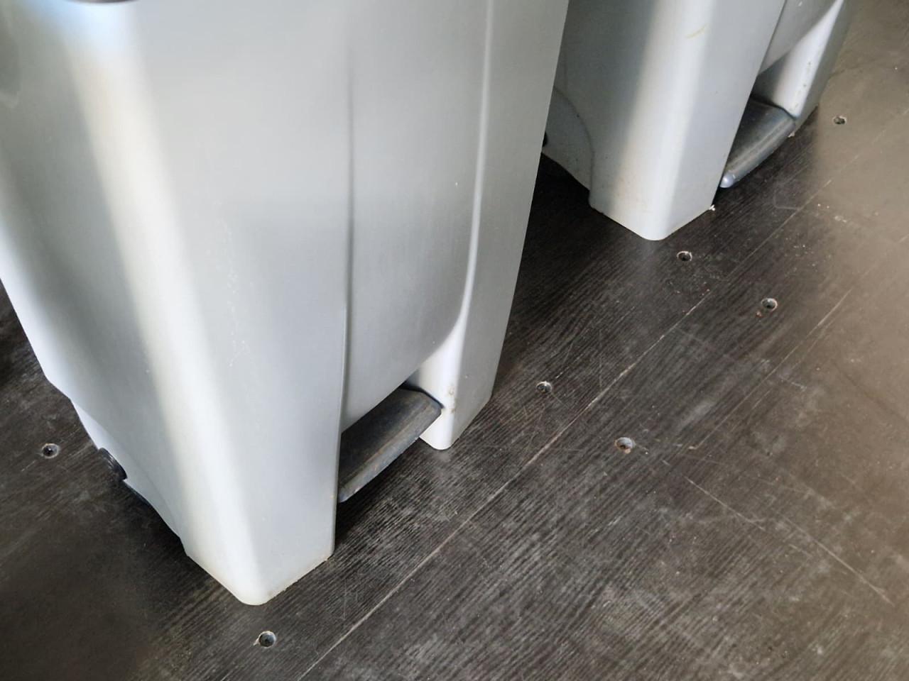 Pedaalrollemmers – 3 stuks – 120 liter – grijs kunststof