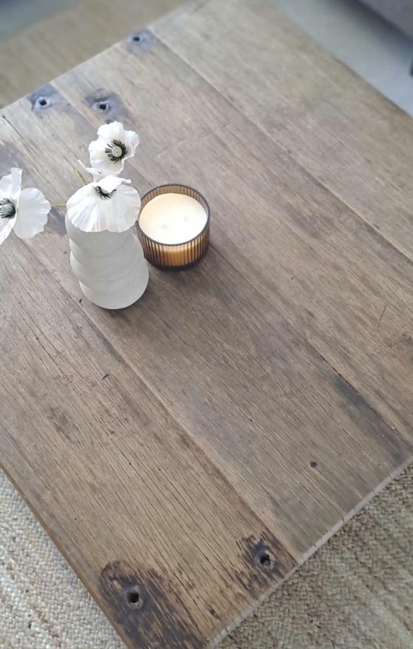 Zware massief houten salontafel