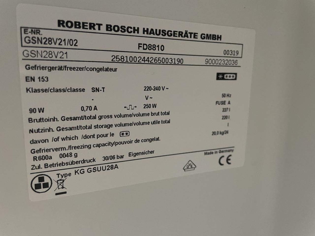 Bosch diepvries no frost