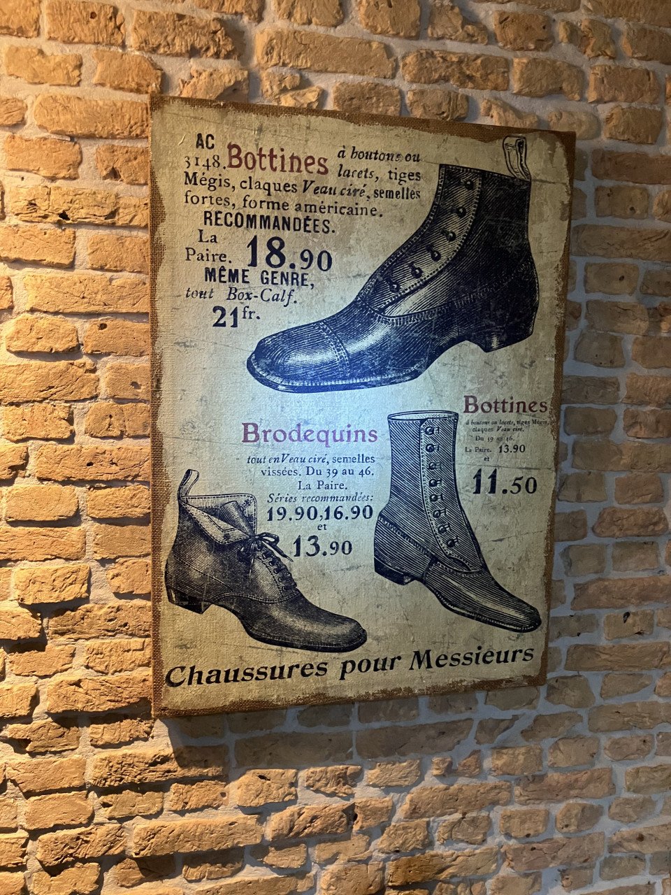 Antieke schoenreclame