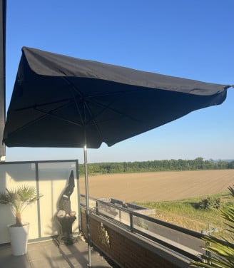 Knikbare parasol 2x3 meter zwart