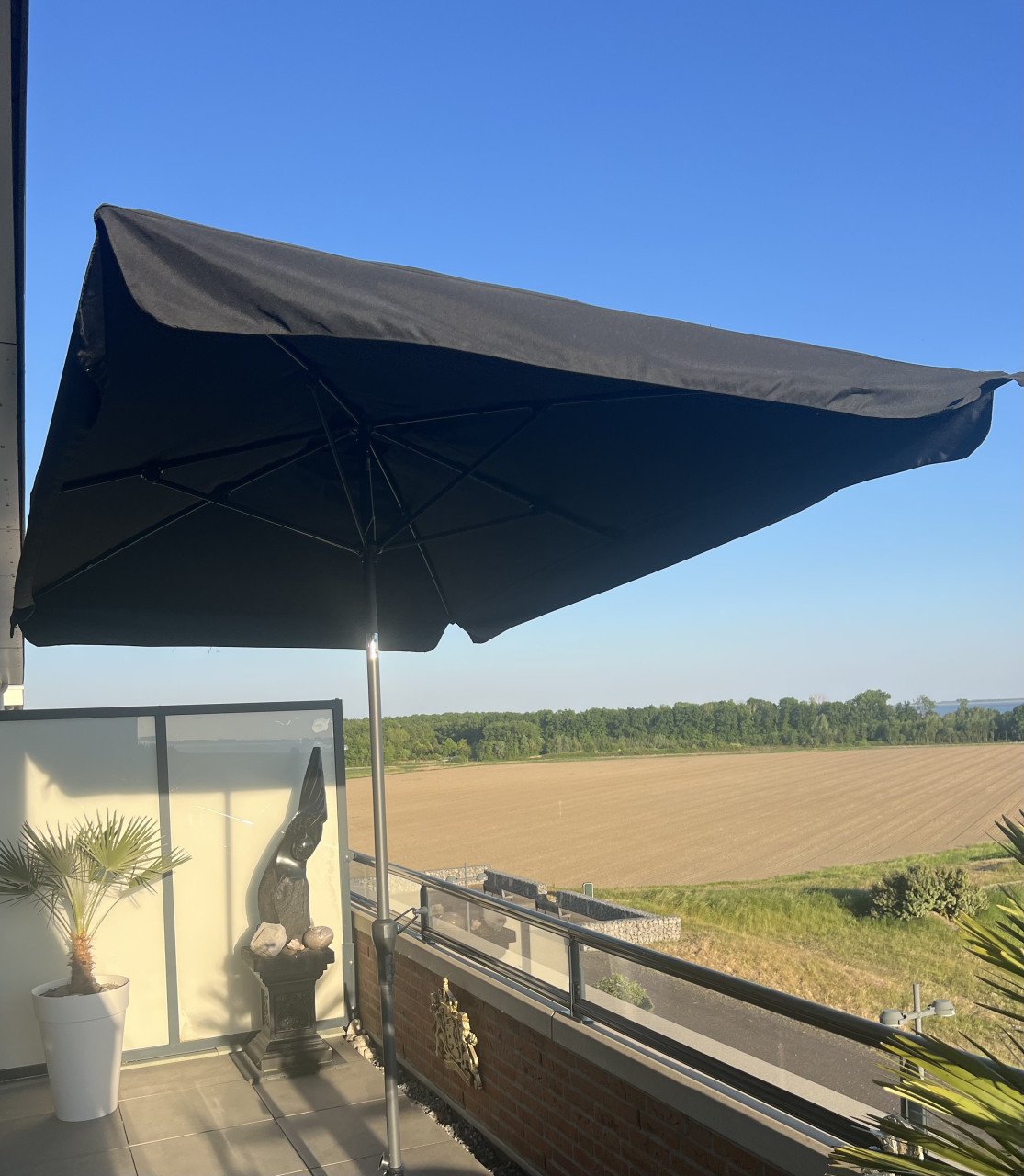 Knikbare parasol 2x3 meter zwart