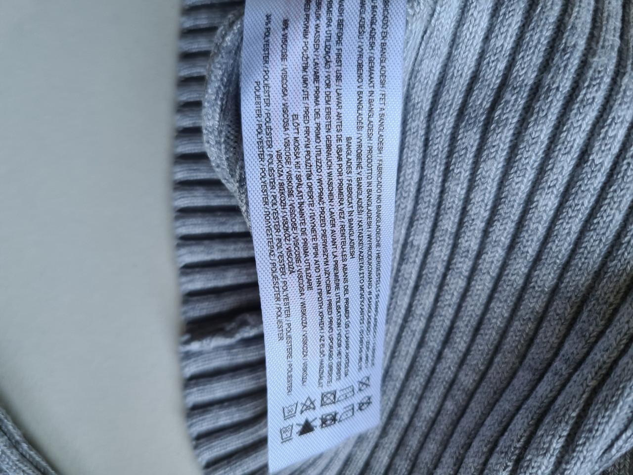 Grijze geribbelde coltrui van Primark, maat 158