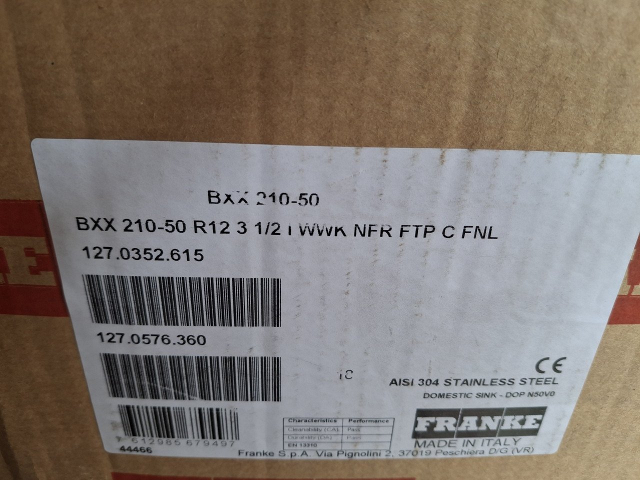 Franke spoelbak nieuw