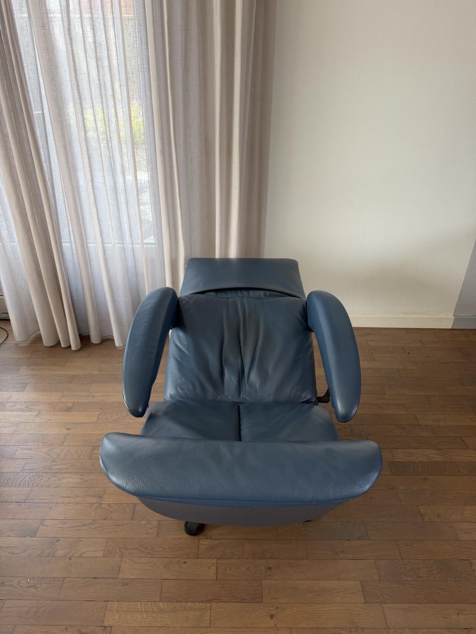 Jori Symphony relax fauteuil in blauw leer