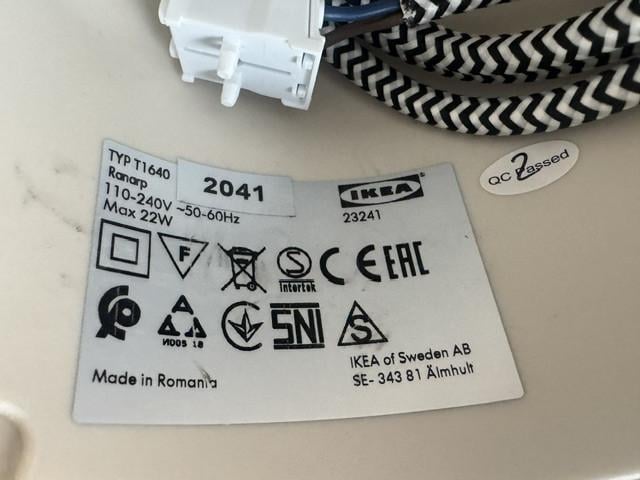 Hanglamp, wit, metaal, IKEA RANARP, Ø 23 cm