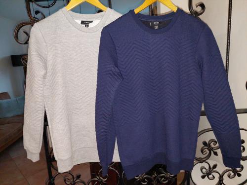 2 Smog herensweaters mt small grijs & marineblauw