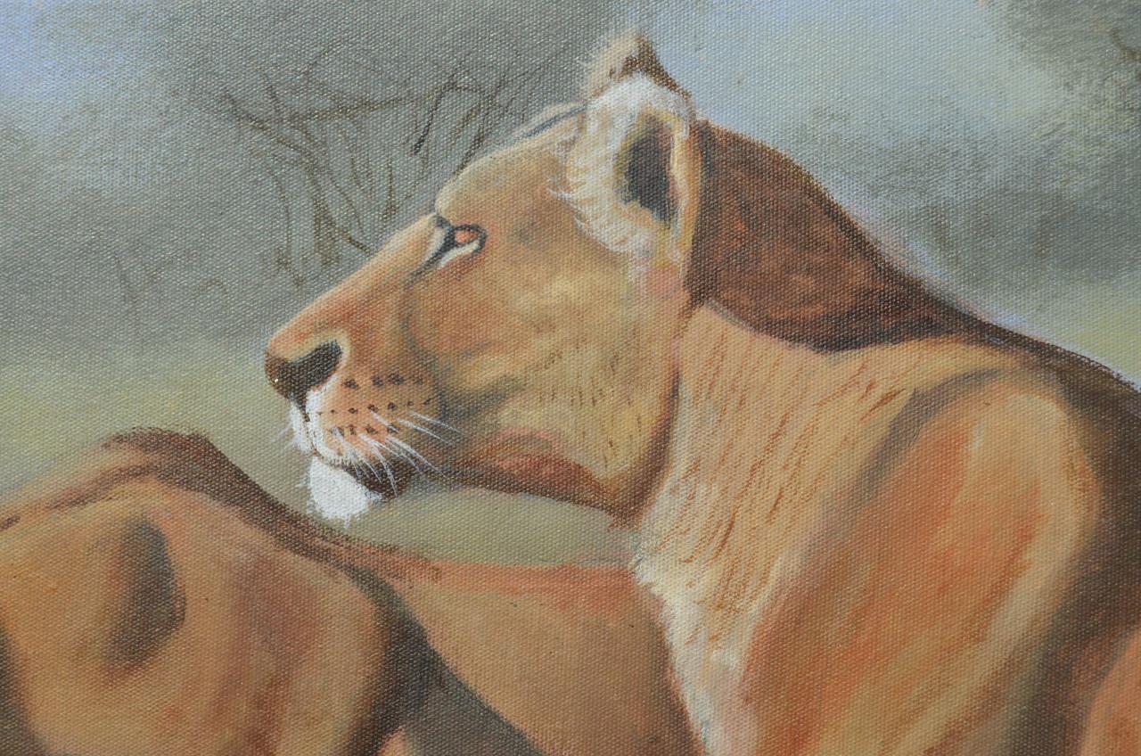 Prachtig acrylverf Wycliffe Ndwiga Keniaans kunstenaar