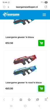 Te koop: Lasergame geweren 4 stuks
