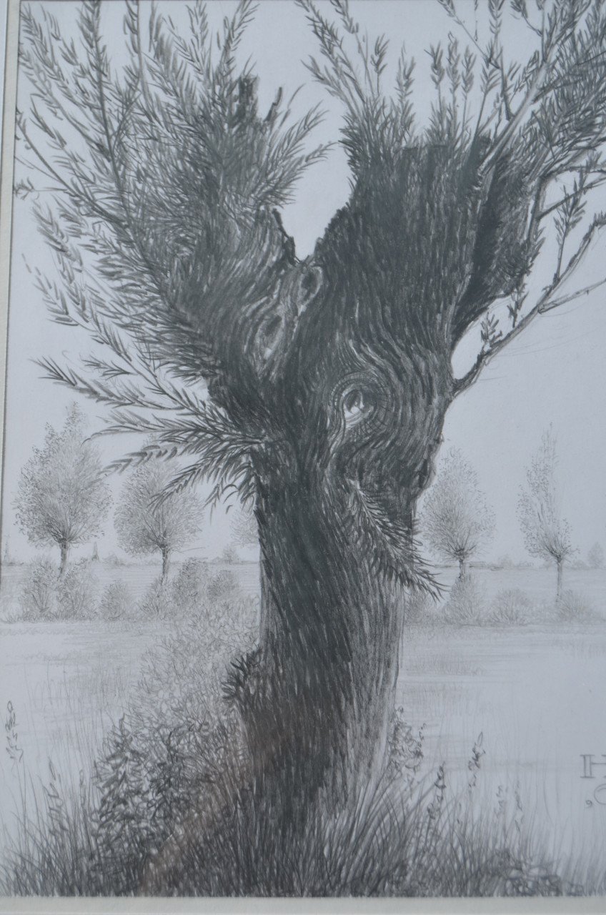 10 x Hendrik Voskuijl (1893 - 1980) potloodtekeningen (2) o.a. Ommen