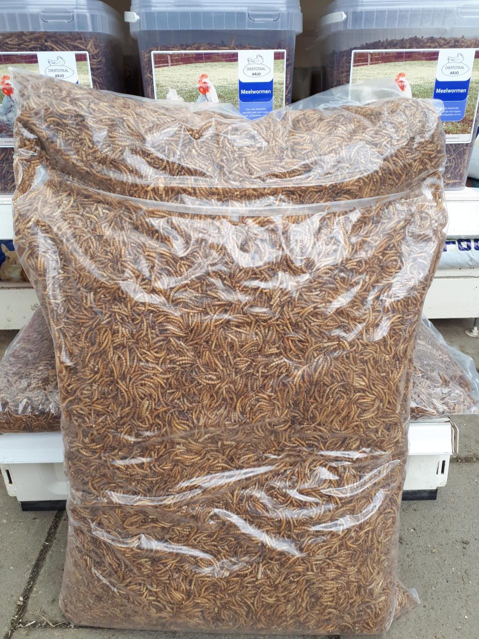 Gedroogde meelwormen, zak 5 kg voor €52,50