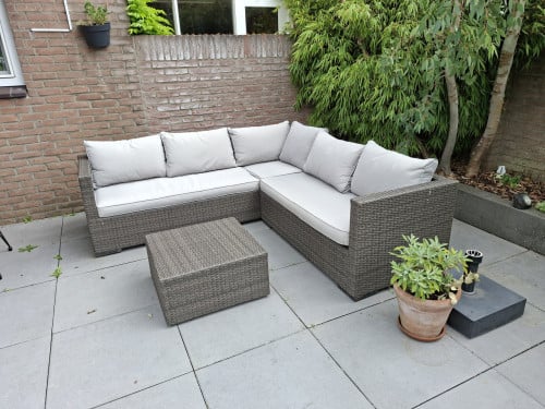 Central Park hoekbank loungeset Alea 3-delig staal wicker
