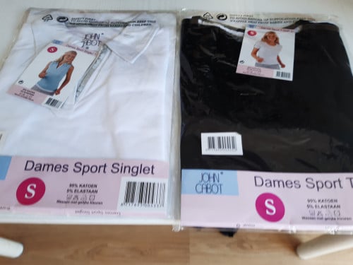 Dames sport t-shirt en Dames sport singlet maat S  NIEUW