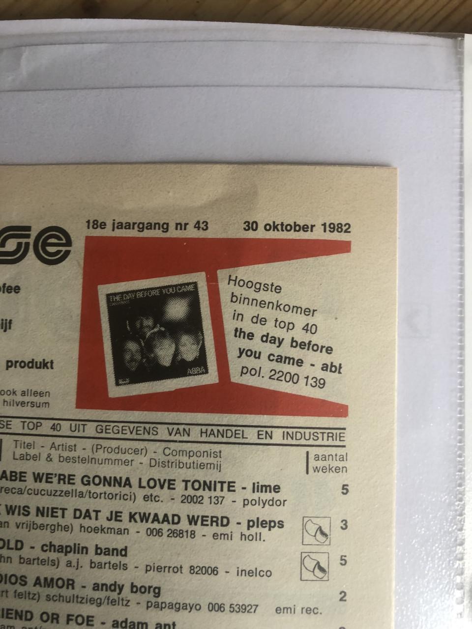 De Nederlandse top 40 18e jaargang nr 43 30 okt 1982