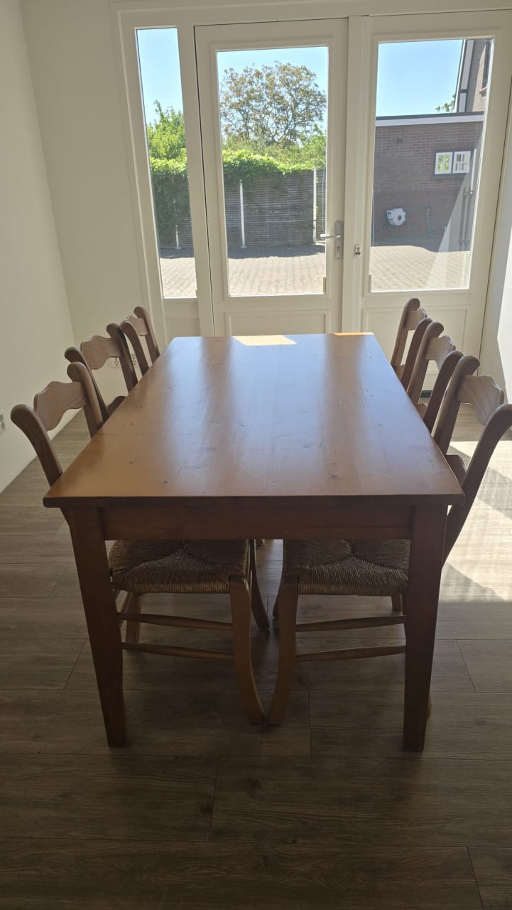6 Persoons grenen eethoek