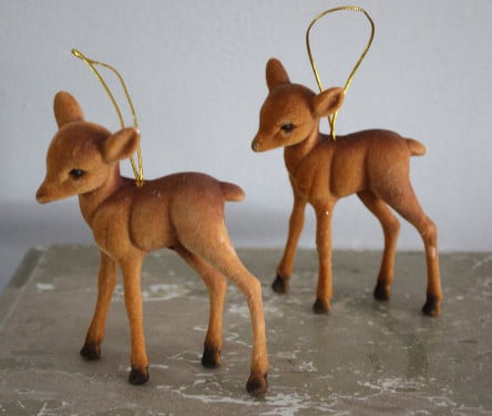 Set van s kunststof hertjes hanger- beeldje