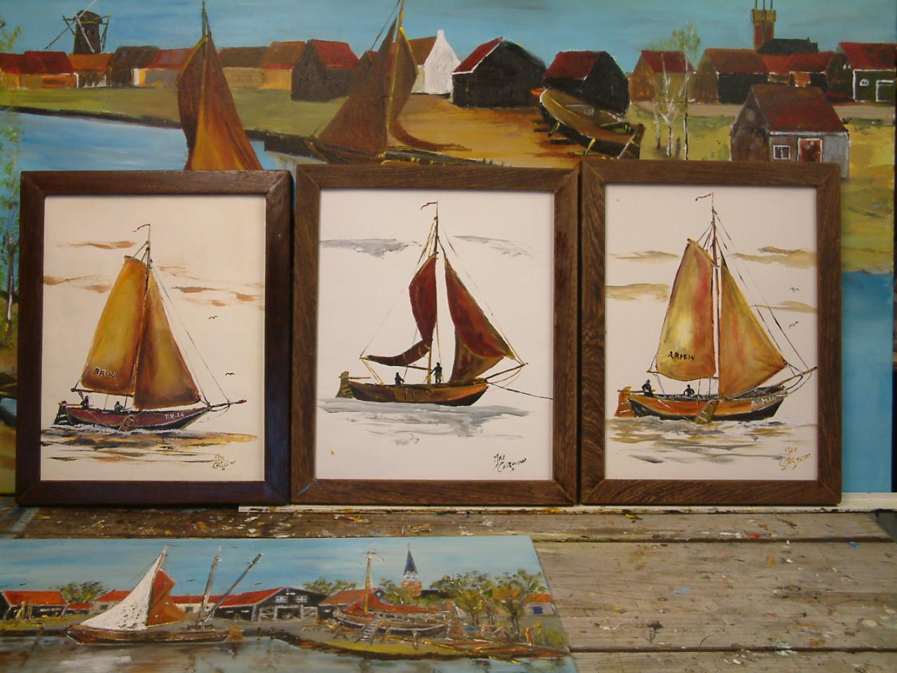Hoogaars - botter -hengst -schilderij van af 45 euro incl Lijst er om