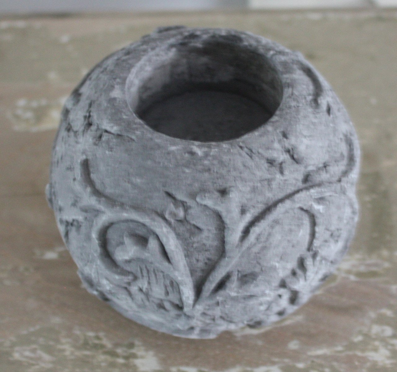 Grijs theelicht beton en barok print