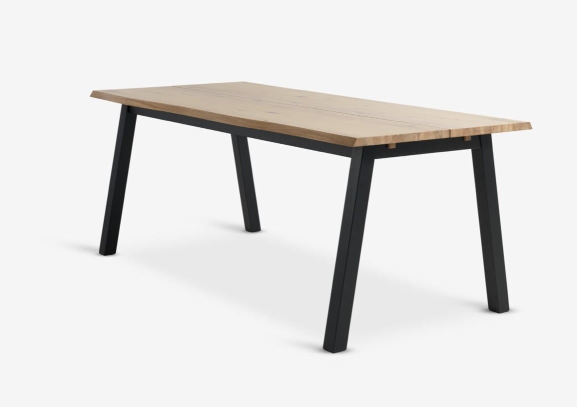 Eettafel SKOVLUNDE 90x200 naturel eiken/zwart