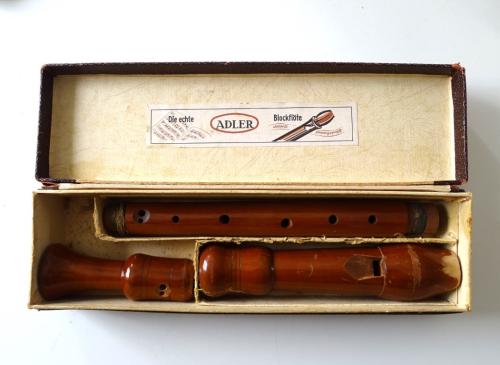 Vintage Houten Johannes Adler Alt Blokfluit barok OPKNAPPER