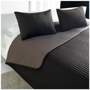 Mooie grote dubbelzijdige sprei (licht-/donkergrijs) incl. 1 kussen
