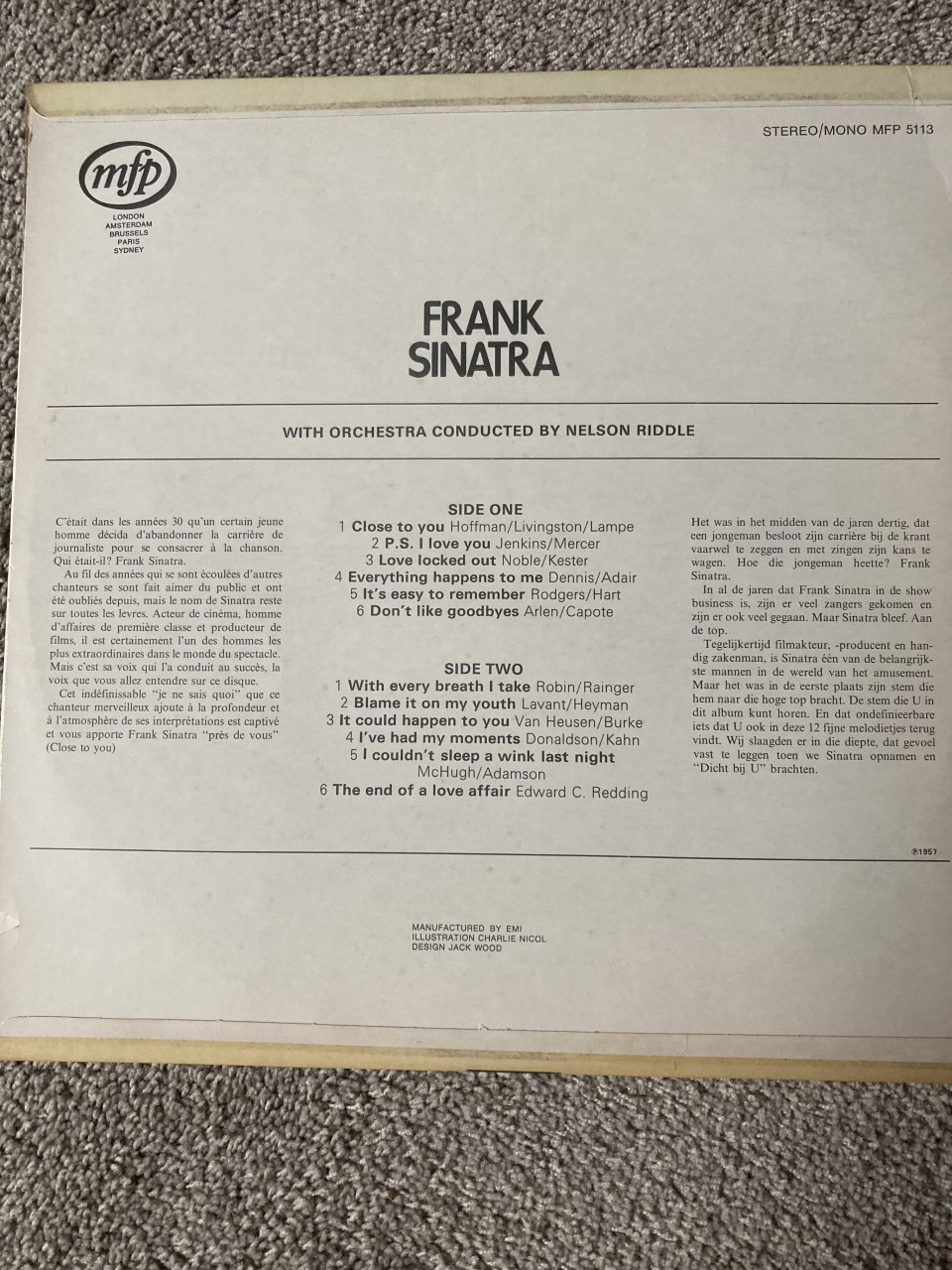 Frank Sinatra met Nelson Riddle MFP 5113