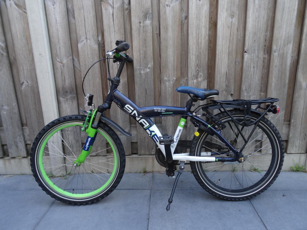 🚲 Loekie Snake Jongensfiets – 22 inch – Stoer Model 💚💙
