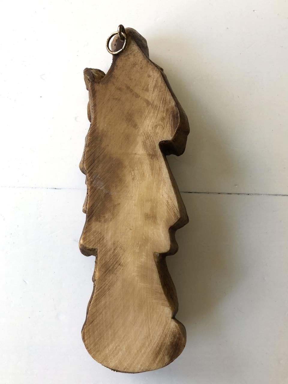 Zeer mooie brocante heilige Maria met kindje Jezus wandhanger