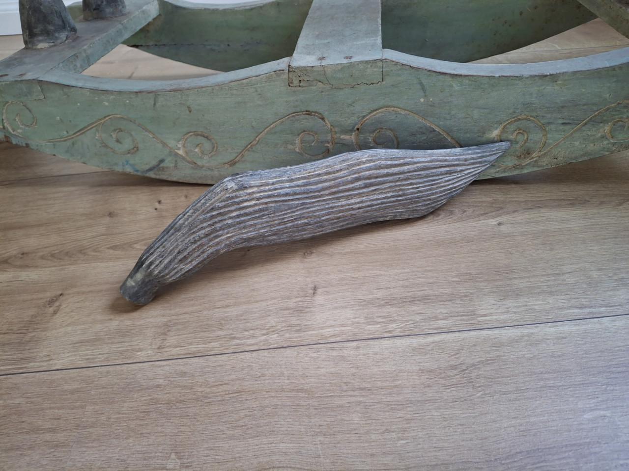 Blikvanger! Groot Antiek Indiaas Houten Hobbelpaard-XL 113cm