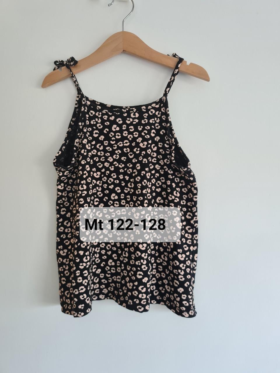 Zwart - beige tijgerprint topje van H&M Maat 122-128